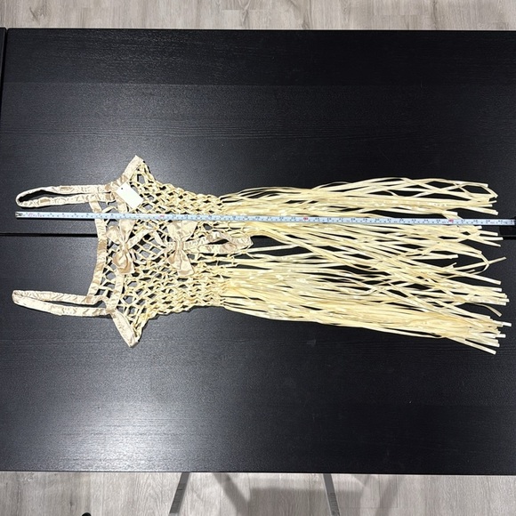 Urban Outfitters Festival Ribbon Bow Fringe Top in Cream - Picture 8 of 8